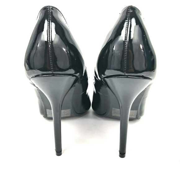 Black Faux Patent Leather Stilettos - Picture 4 of 4